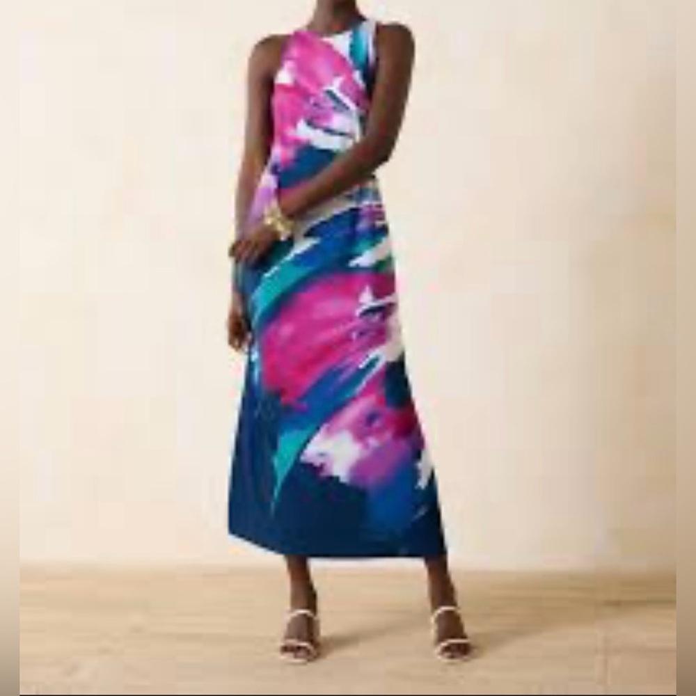 Tommy Bahama Vibrant Pink and Blue Maxi Dress